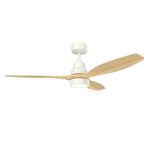 KBS 3 Blade Modern White and Wood Ceiling Fan with Light and Remote wholesale