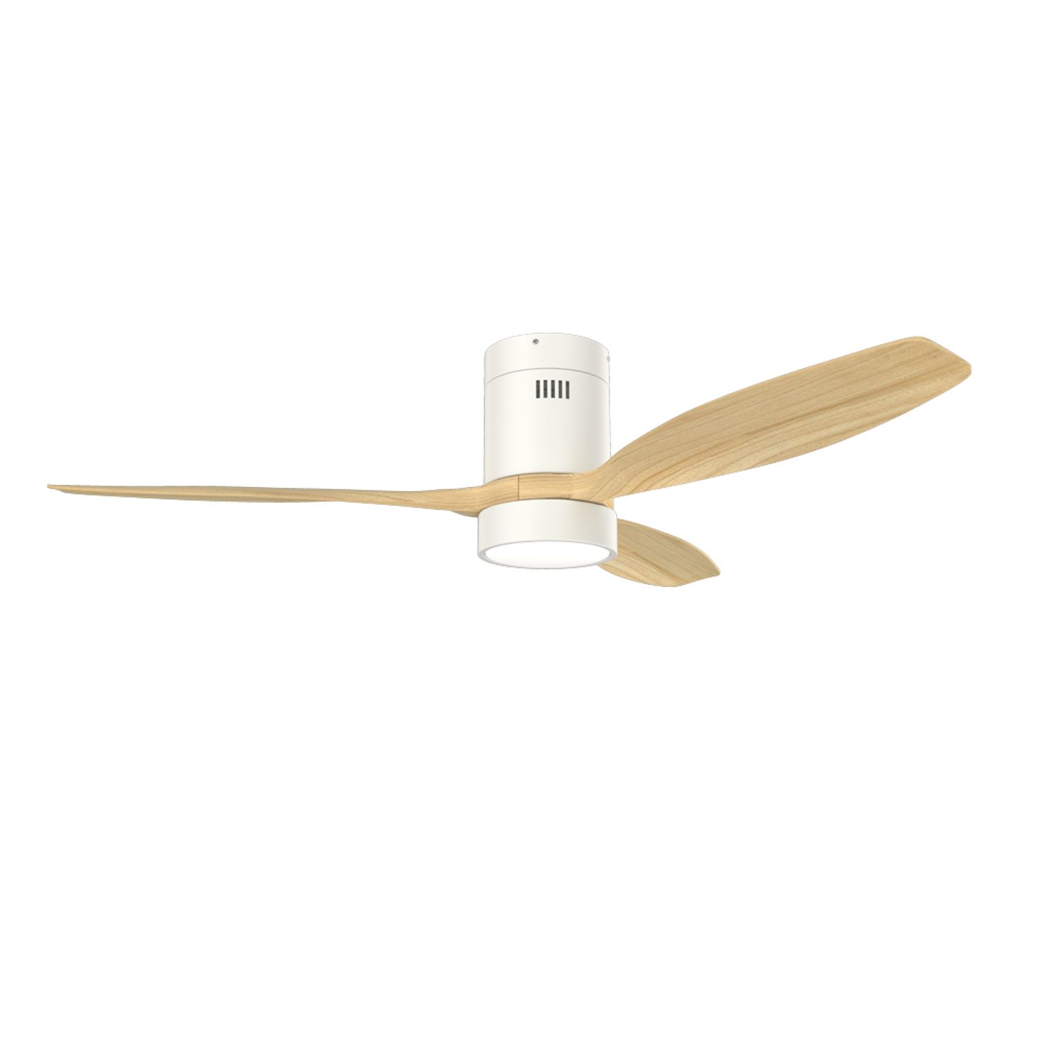 KBS White and Wood blade Indoor Ceiling Fan with Lights and Remote