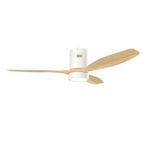 KBS White and Wood blade Indoor Ceiling Fan with Lights and Remote