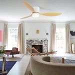 KBS quiet modern ceiling fan	 with ABS blades and led light kit in a large room