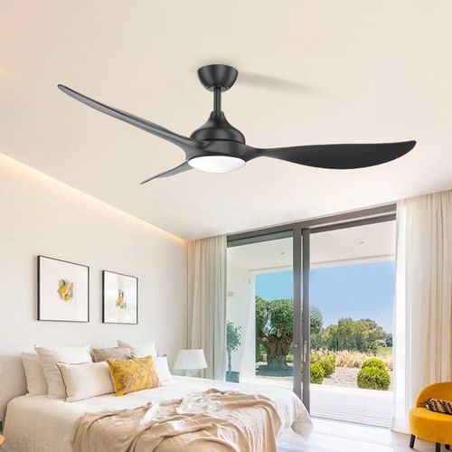 New Utility Minimalist 56 Inch Large Industrial Ceiling Fan 3 Blade Black Modern Ceiling Fan With Light