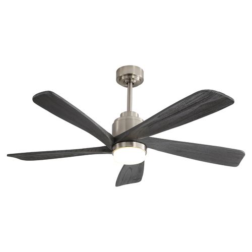 5 Blade Gray Solid Wood Ceiling Fan with Light