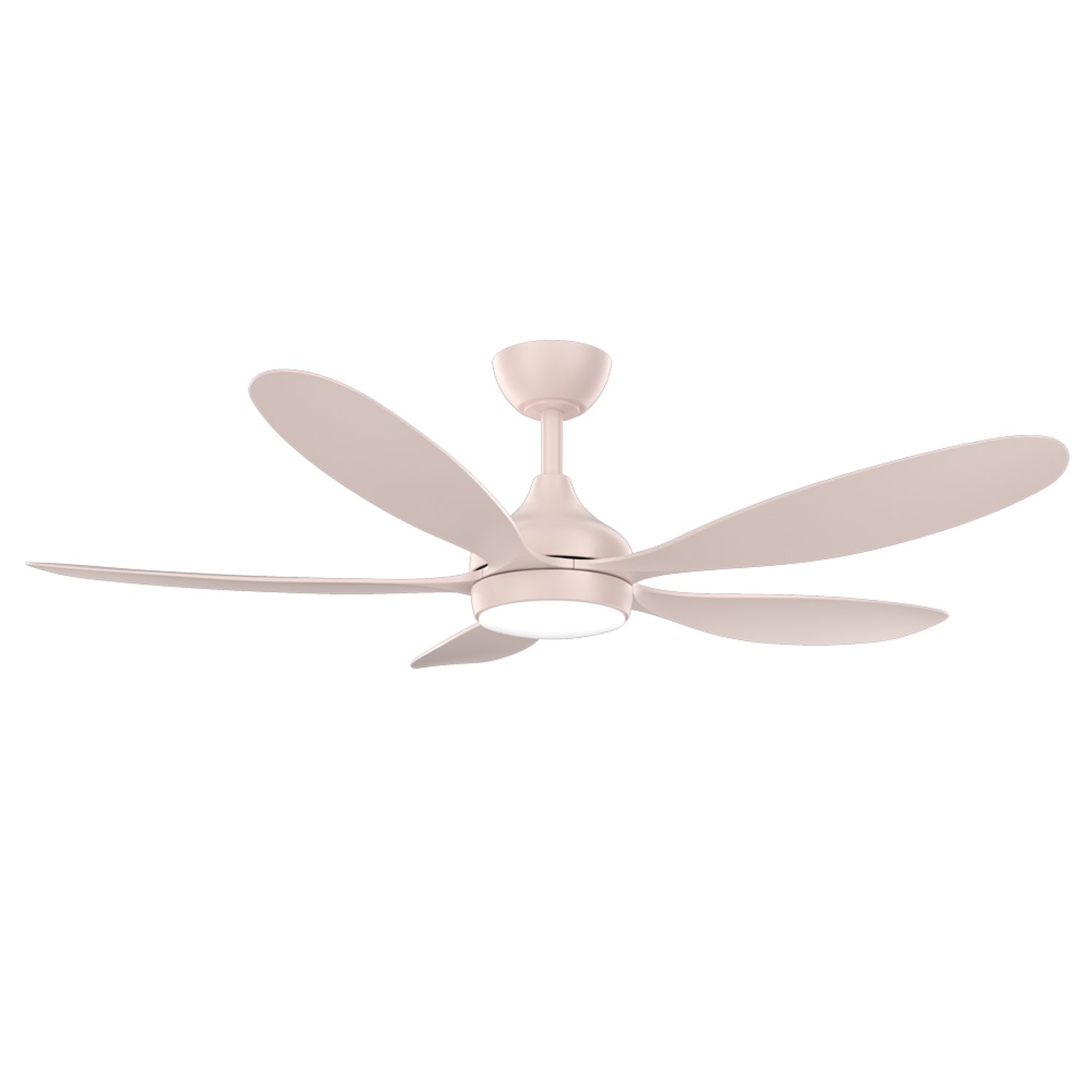 KBS all pink modern ceiling fan with dimmable light and smartphone control
