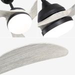 Detailed parts of KBS 3 Blade Wood Ceiling Fan with Light