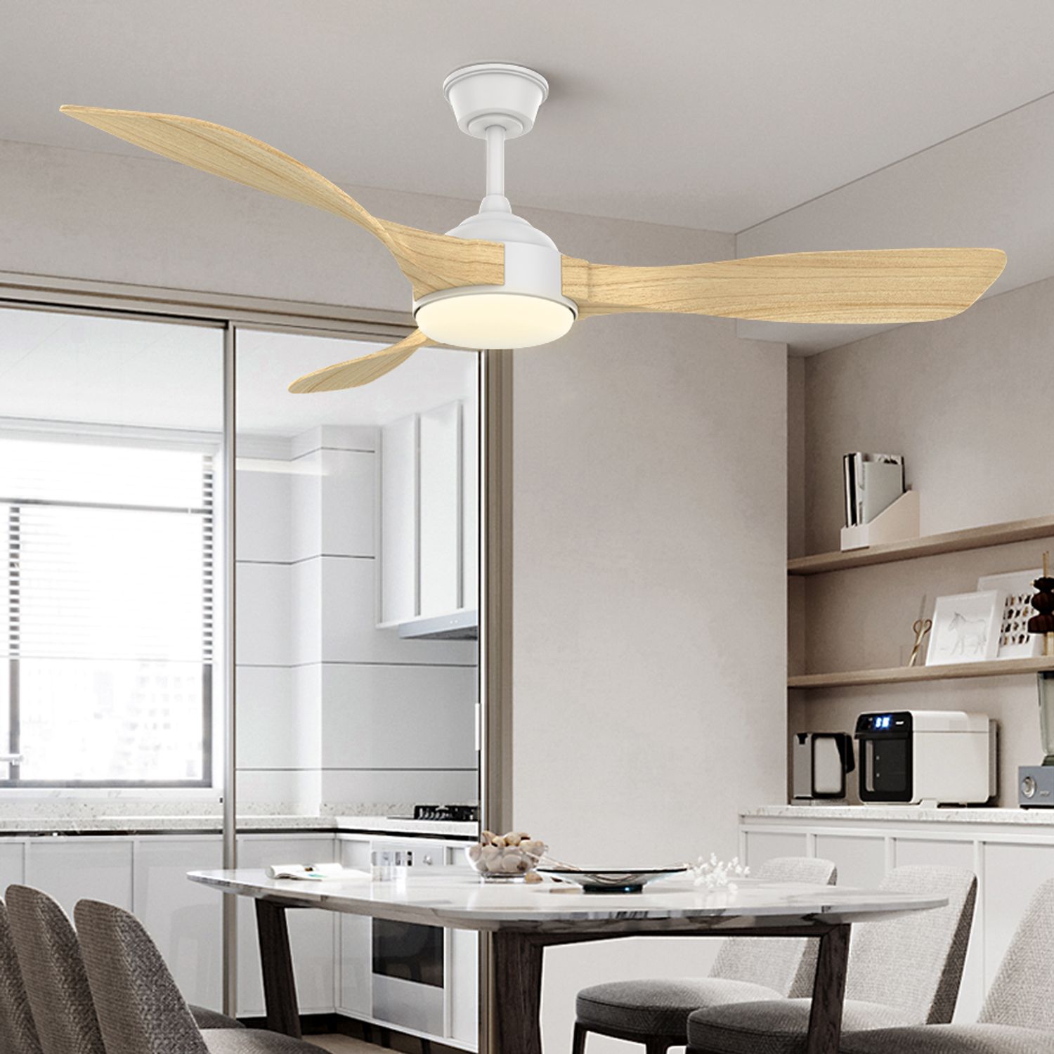 KBS 52 inch indoor tropical ceiling fans with lights in a living room