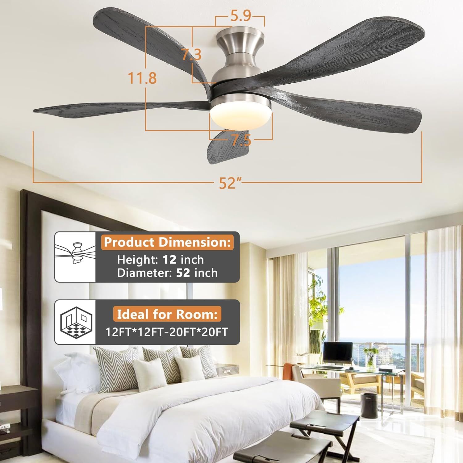 5 blade ceiling fan