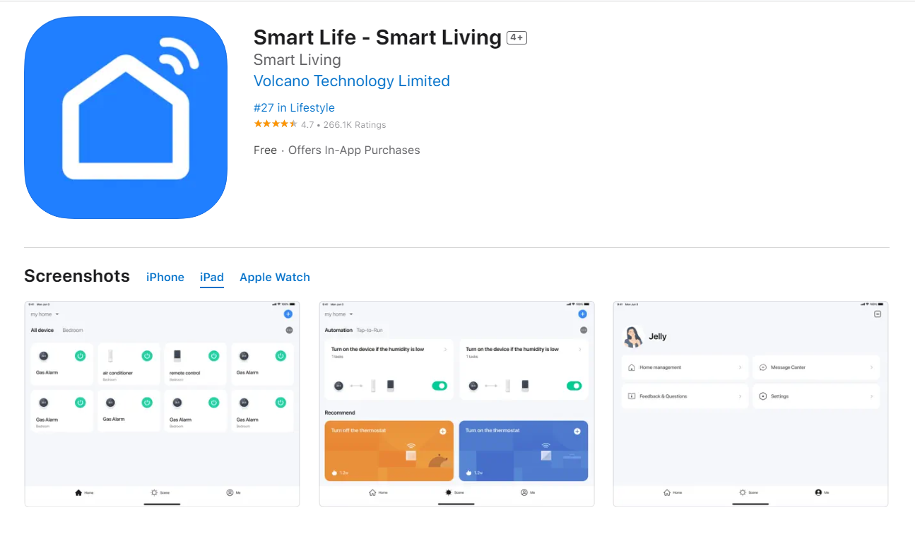 smart life smar living app for controling ceiling fan