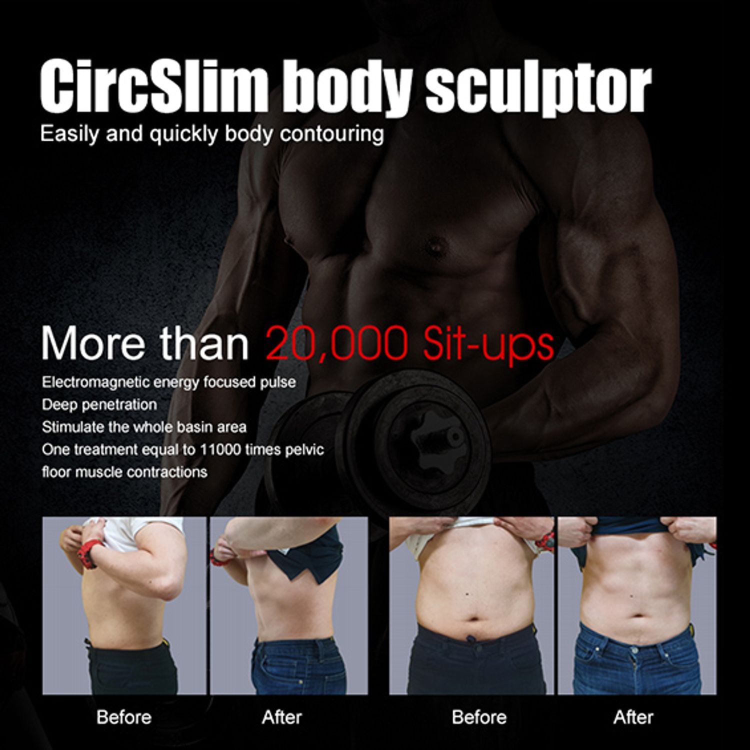 CircSlim body sculptor' ad with before and after torso shots