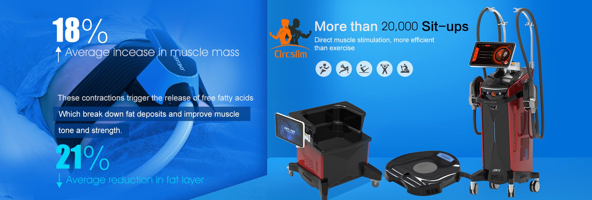 EMS Body Sculpting machine offers 18% average increase in muscle mass