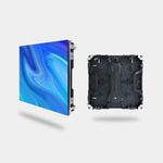 Front view of Eachinled vibrant blue P391 LED display panel with abstract design