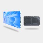 Front view of Eachinled 4K P125 LED display panel with vibrant blue abstract graphics