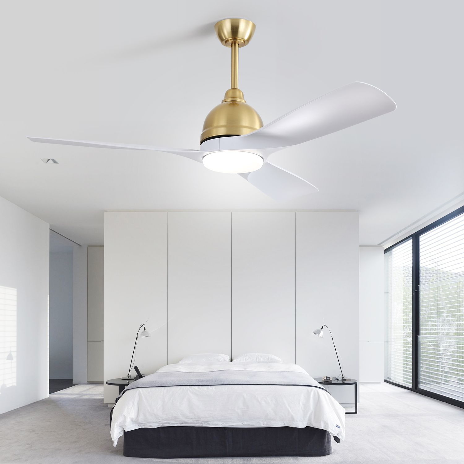 Sofucor 54'' Smart Ceiling Fan With Remote Works With WIFI/Alexa/Google Home/Siri in bedroom