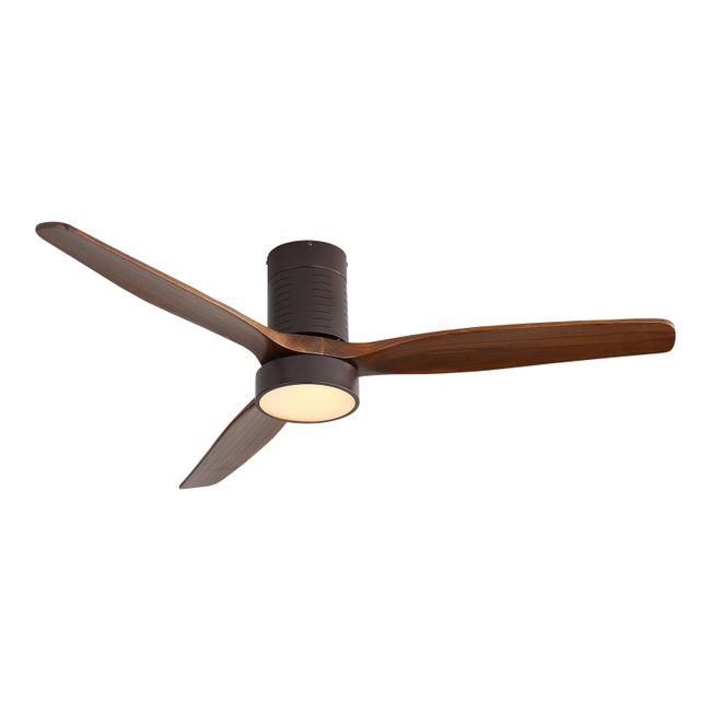 52 Inch Low Profile Flush Mount Ceiling Fan With Light Remote Control ...