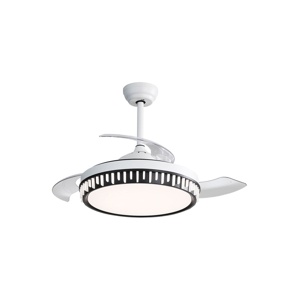 Sofucor 42 Inch Retractable-Blades Ceiling Fan With LED Light Remote Control