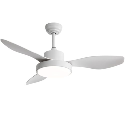Sofucor 47" White Ceiling Fan with Light & Remote, Reversible DC Motor