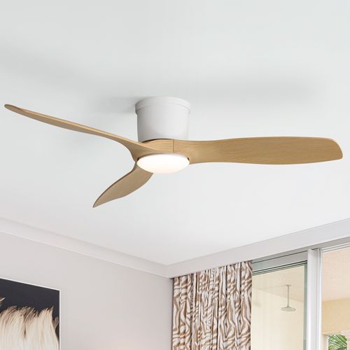 Sofucor Fan 52" Flush Mount 3-Blades Space-saving Smart Ceiling Fan with Light