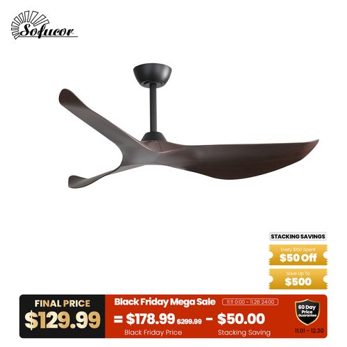 52″ Curved ABS Blades Ceiling Fan