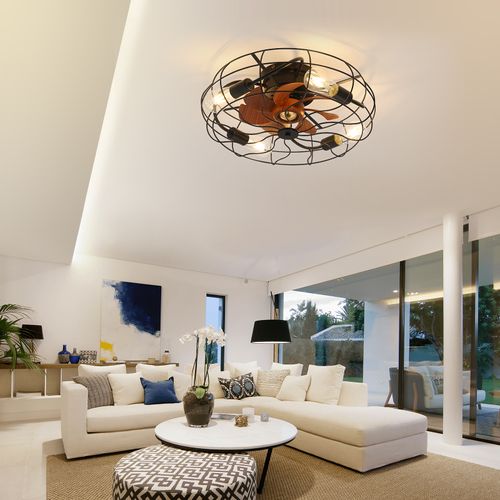 20″ Caged Flush Mount Ceiling Fan