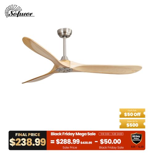 60″ Burlywood Ceiling Fan