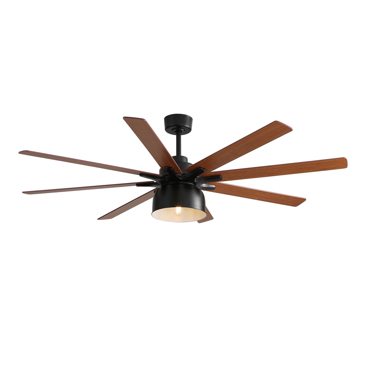 Sofucor 66-inch farmhouse ceiling fan featuring 8 dual-color blades and E26 light