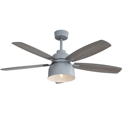 Sofucor 52" Industrial Ceiling Fan with Tapered Metal Shade – Dual-Finish Wood Blades