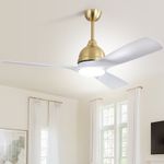 Sofucor 54'' Smart Ceiling Fan With Remote Works With WIFI/Alexa/Google Home/Siri gold and white