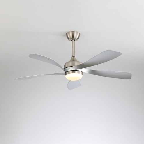 Sofucor 52" Modern Ceiling Fan with Nickle Brushed Silver Plating 5-Blades Design with 6-speed level for Any Space