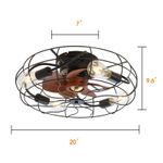 Sofucor caged 20 ceiling fan with light
