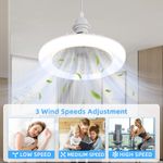 Sofucor 10“ Socket Ceiling Fan with Light and Remote 3 wind speeds adjustment