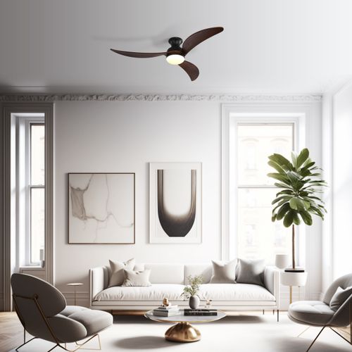 52″ Smart Low Profile Flush Mount Ceiling Fan