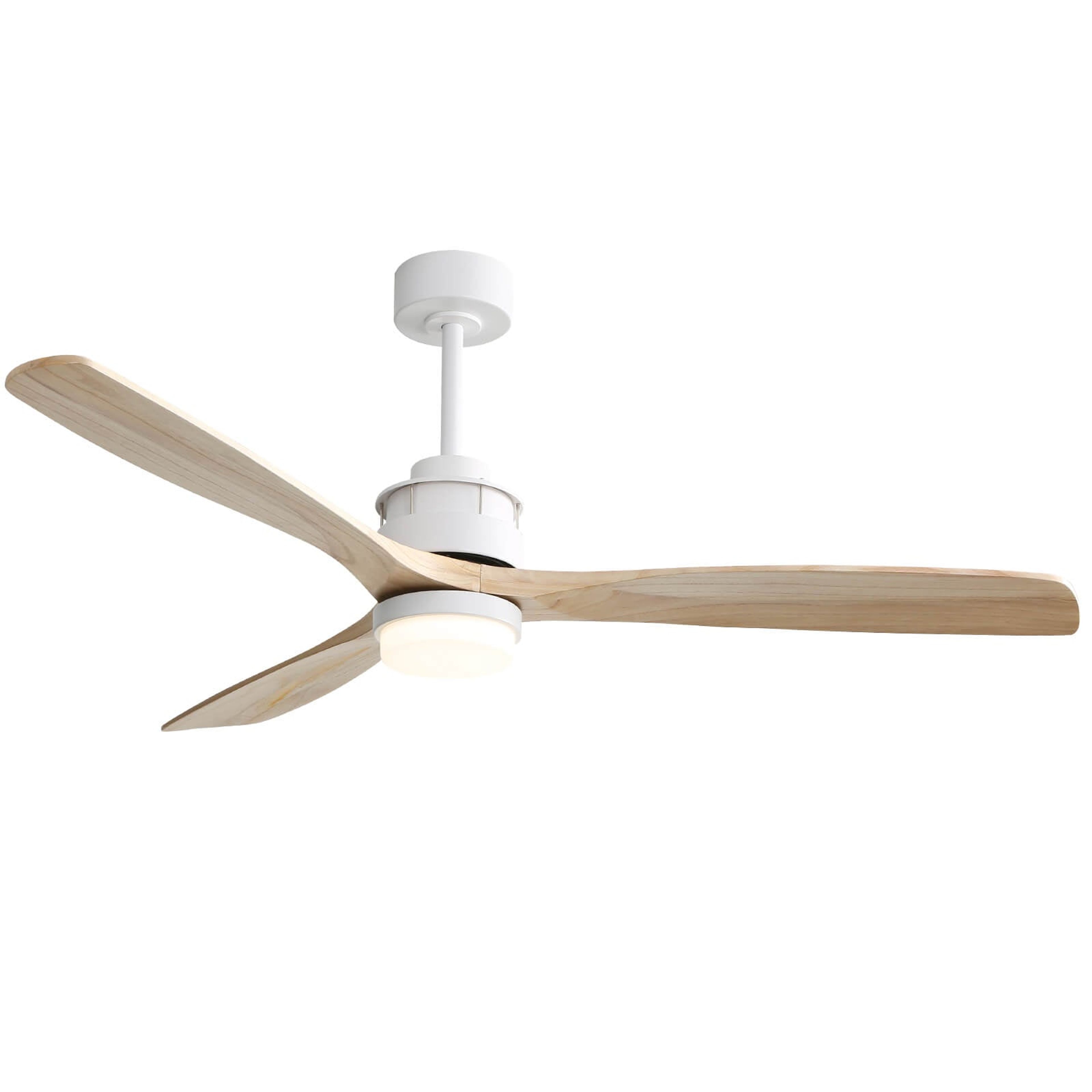 60 Inch Ceiling Fan With Light DC Motor Wood Blades Walnut - Sofucor