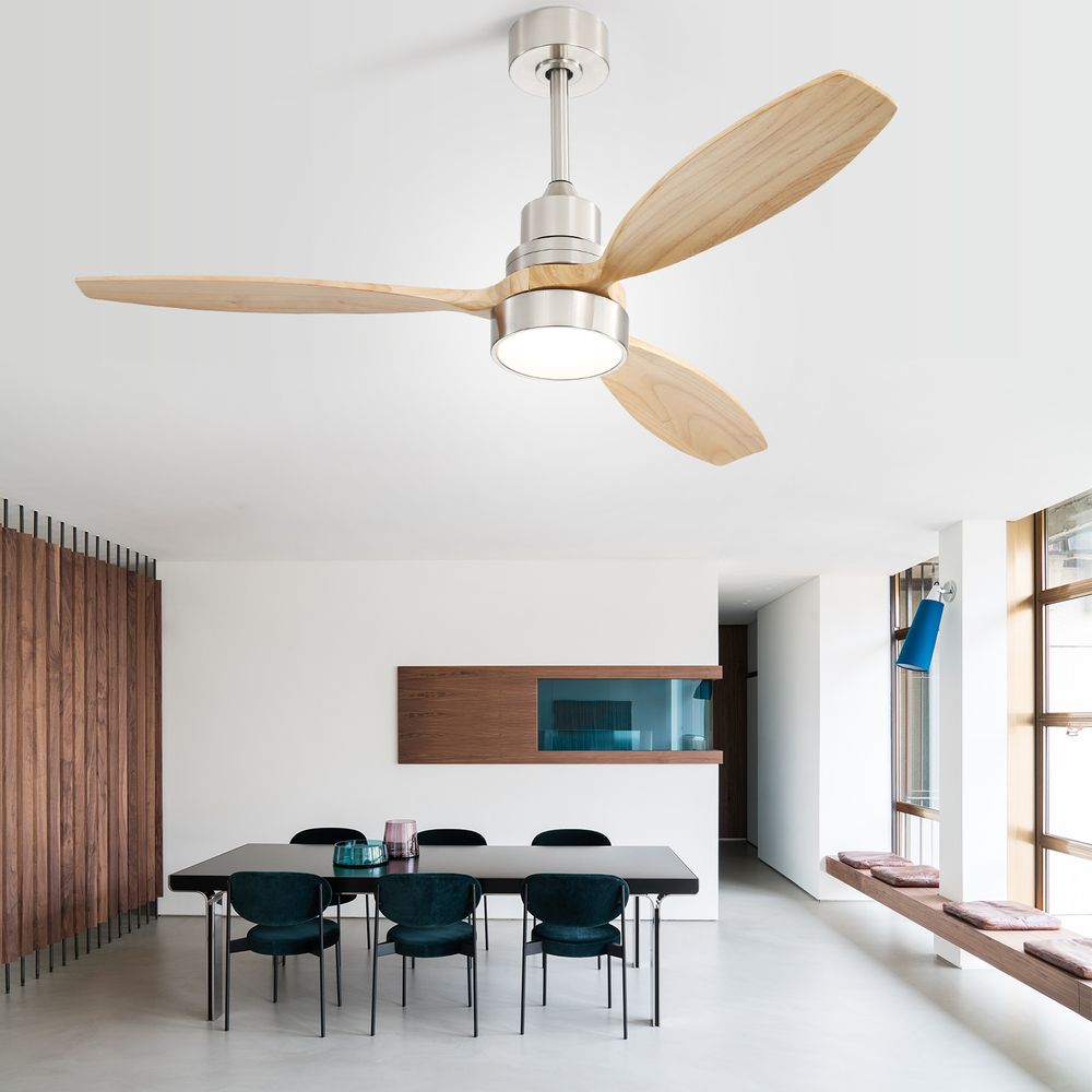 52″ Wood Ceiling Fan With Light