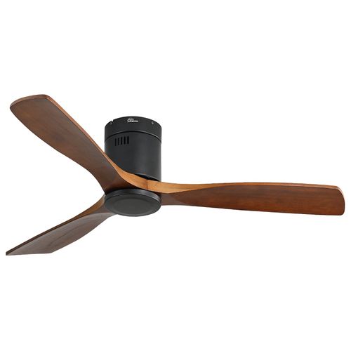 52″ Flush Mount Steel Wood Ceiling Fan Without Light