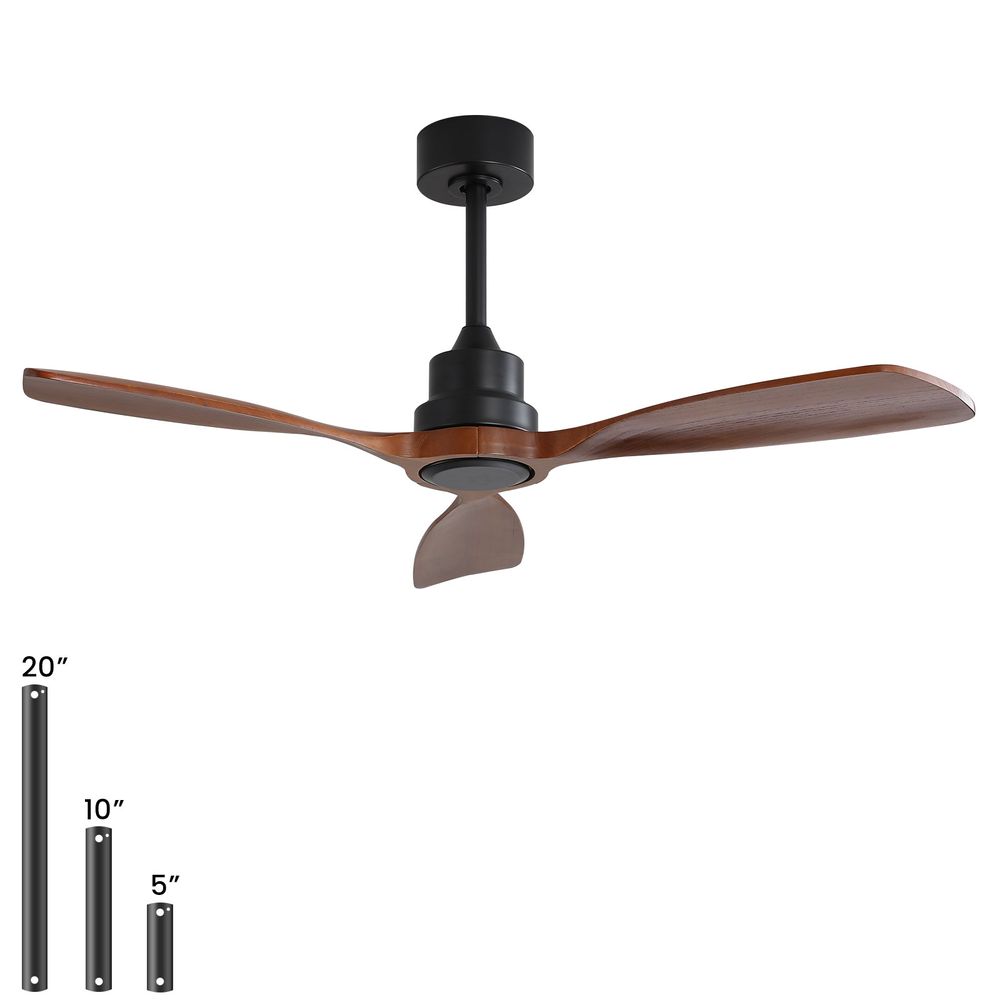 48″ Solid Wood Blades Ceiling Fan Without Light