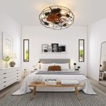 Sofucor caged 20 ceiling fan with light for bedroom