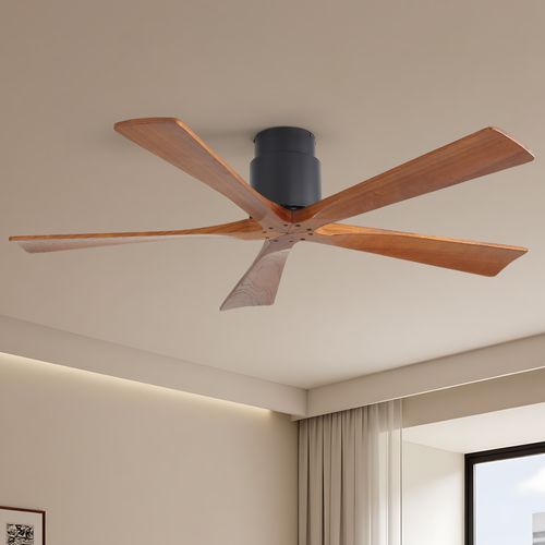 Sofucor New 52" Modern Farmhouse Dual-Mount Five-Blade Wood Ceiling Fan