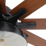 Close-up of the blade attachment on the Sofucor 66-inch ceiling fan