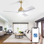 Sofucor 54'' Smart Ceiling Fan With Remote Works With WIFI/Alexa/Google Home/Siri in living room