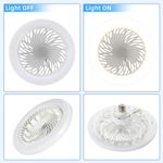 Different mode of Sofucor 10“ Socket Ceiling Fan light on and light off