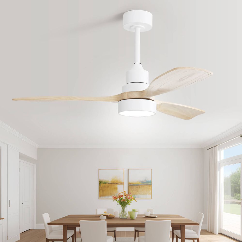 48″ Wood Ceiling Fan With Smart Control
