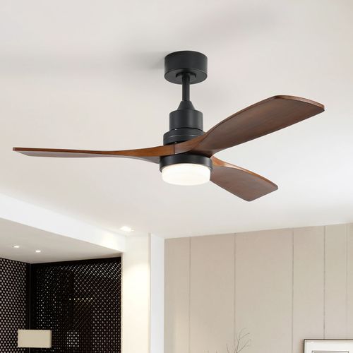 Upgrade Brand New Sofucor 52" Smart Steel Wood Ceiling Fan with Light