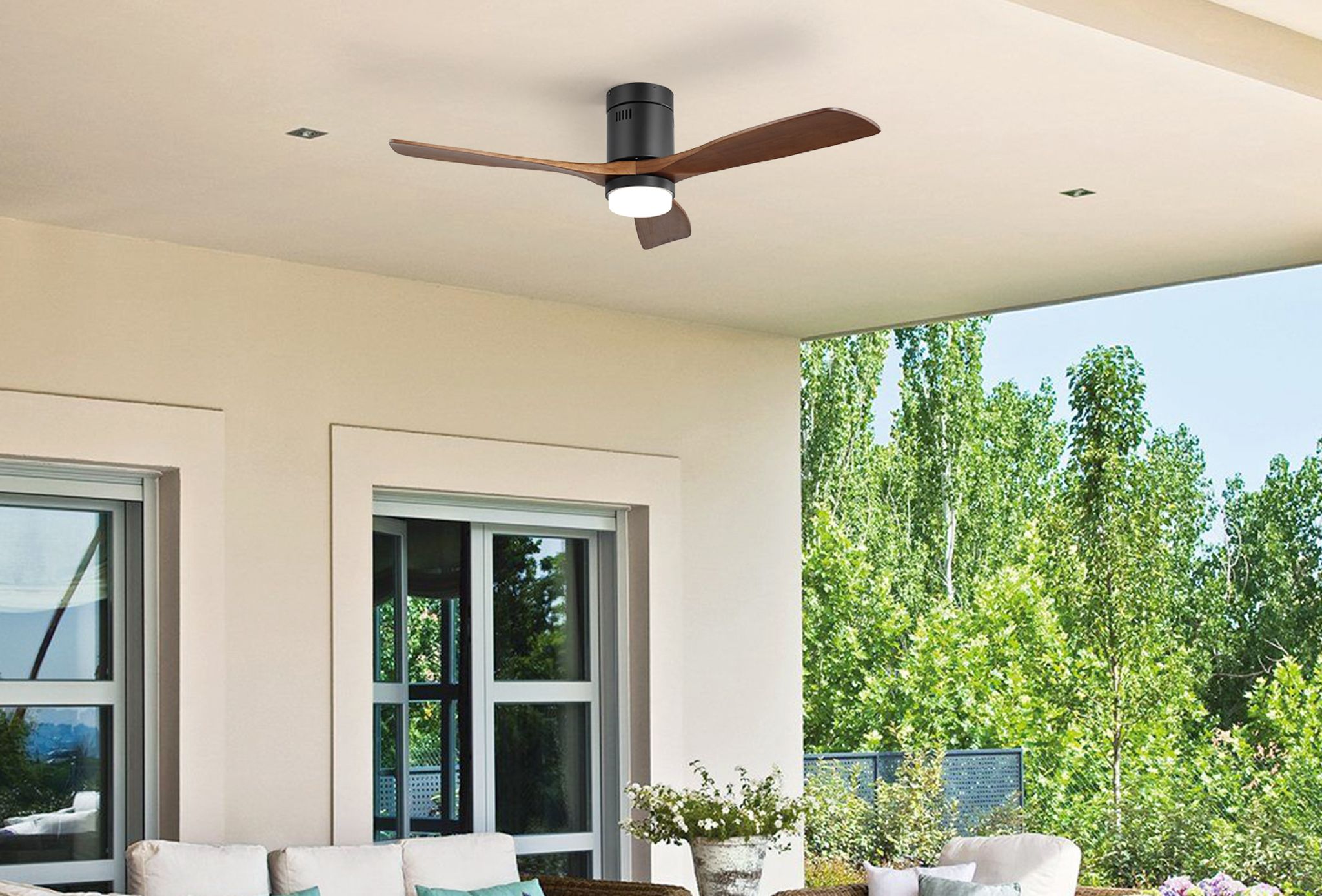 Sofucor 52" Aura Wood Ceiling Fan With Light
