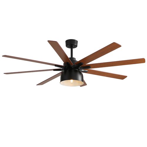 66" Plywood Ceiling Fan With Light