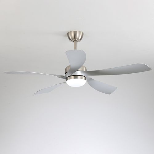 Sofucor 52" Modern Ceiling Fan with Nickle Brushed Silver Plating 5-Blades Design with 6-speed level for Any Space