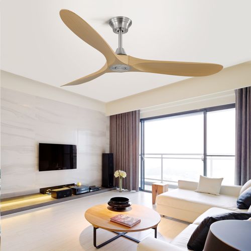60″ Smart Ceiling Fan Brushed with Burly Color Blades