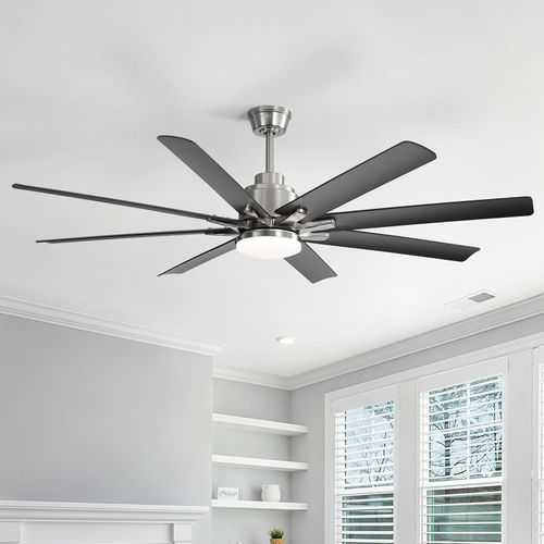 Sofucor 52" Industrial Style 8-Blades Smart Ceiling Fan with Light