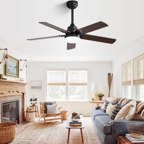 42‘’Walnut Wood Ceiling Fan With Light