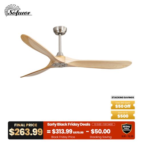 60″ Burlywood Ceiling Fan