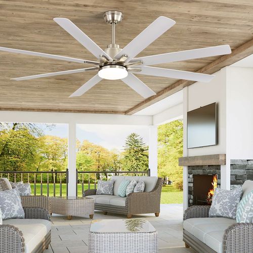 [Final Sale]66″ Brushed White ABS Blades Smart Ceiling Fan