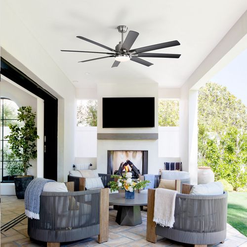 Sofucor 52" Industrial Style 8-Blades Smart Ceiling Fan with Light